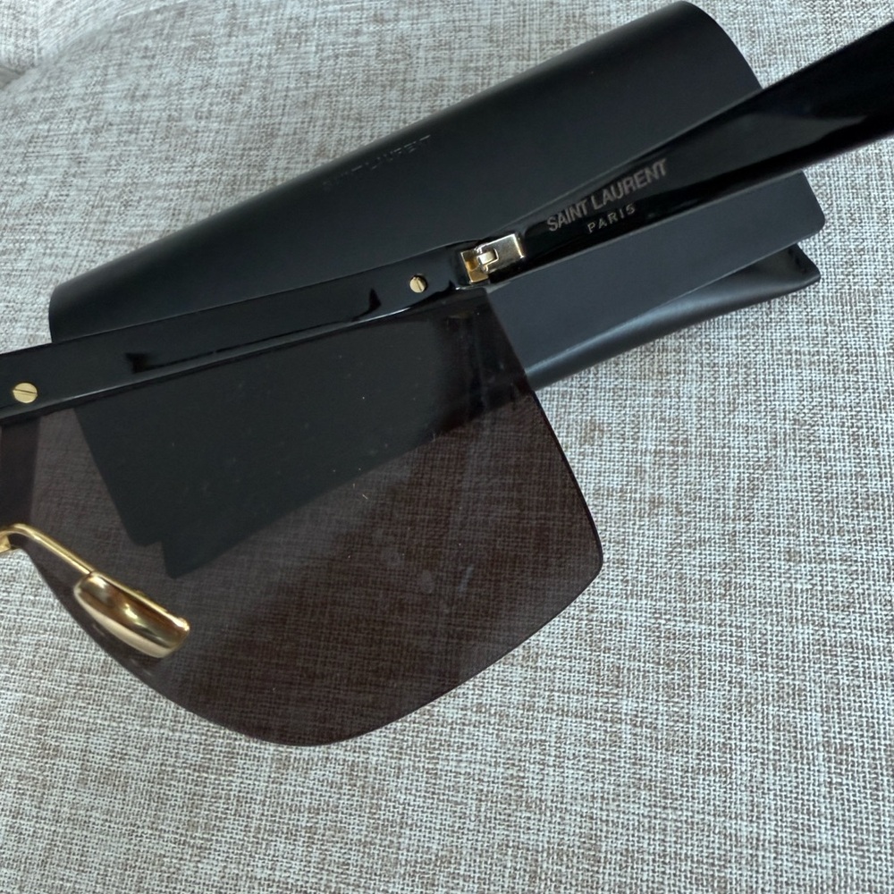 Yves Saint Laurent Black and Gold Sunglasses - Picture 5 of 9